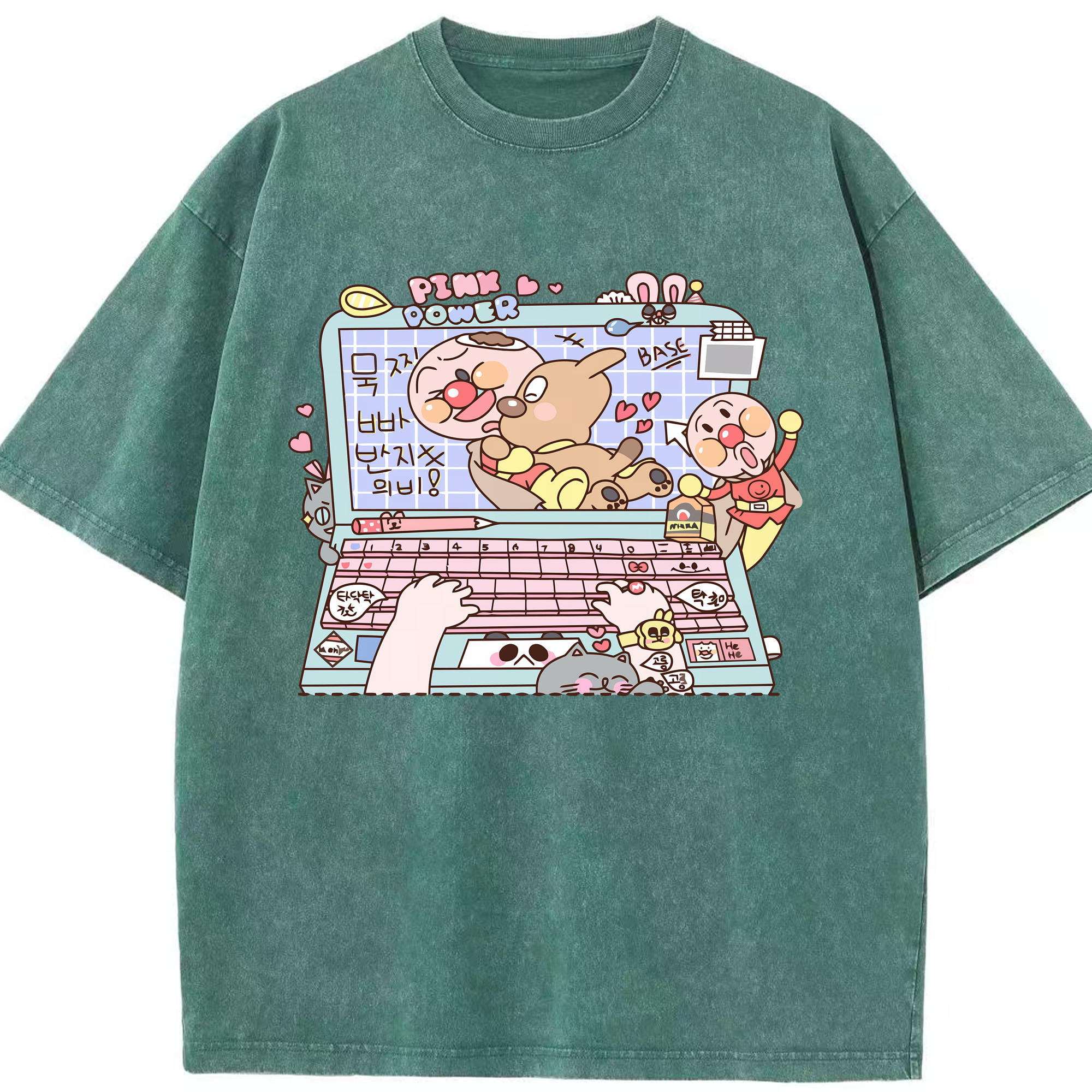 （画像用） アンパンマン Anpanman 綿100% ヴィンテージ風 半袖Tシャツ（フロントプリント）